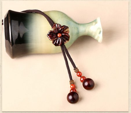 簡約大氣琉璃花朵吊墜復(fù)古毛衣鏈項鏈首飾