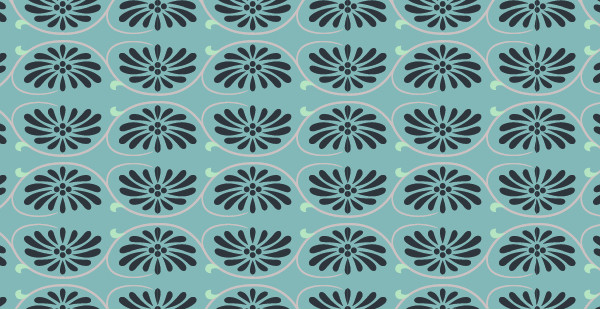 中國傳統(tǒng)唐代服飾纏枝花紋圖案二，矢量素材