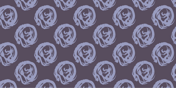 中國(guó)傳統(tǒng)唐代服飾祥云龍圖案，矢量素材