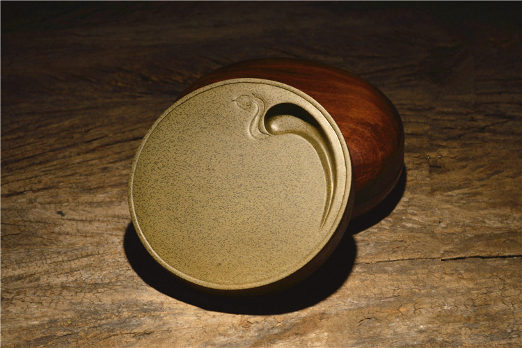 老坑黃魚子原石籽料硯臺，四大名硯歙硯硯臺