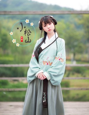 改良漢服交領襖裙繡花齊腰襦裙