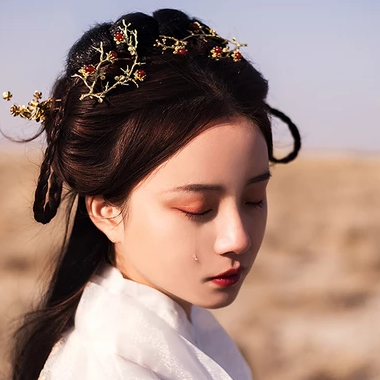 傷感流淚帶傘頭像，唯美古風(fēng)真人頭像