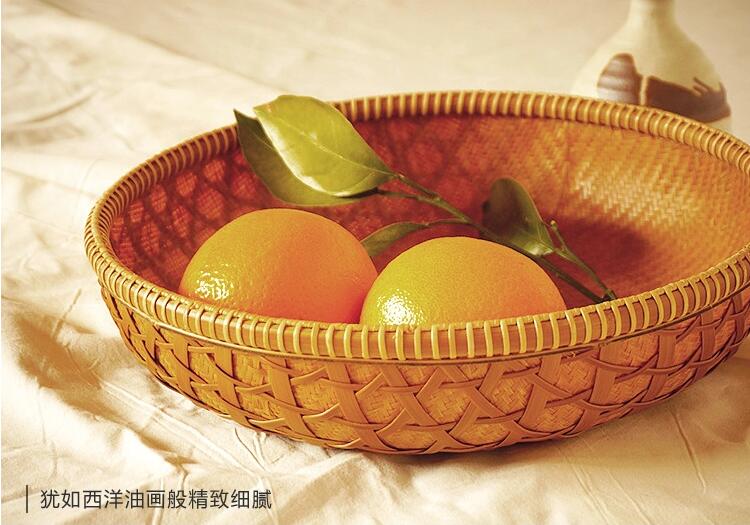 匠心啟航閱讀家用竹編零食收納竹匾