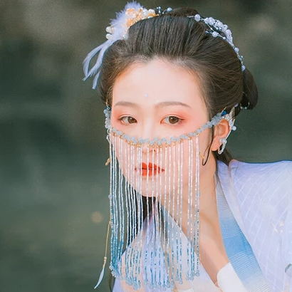 珠簾蒙面女生頭像，唯美古風(fēng)真人頭像