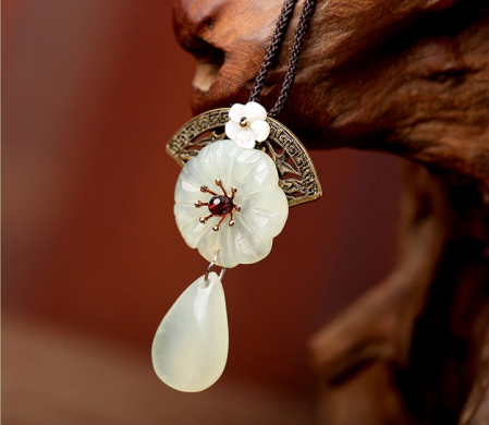 匠心啟航閱讀飾品岫玉吊墜配飾項(xiàng)鏈