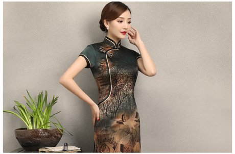 匠心啟航閱讀仙鶴飛舞旗袍，優(yōu)雅古典修身旗袍裙