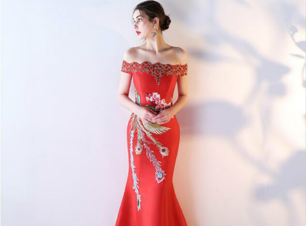 匠心啟航閱讀刺繡綁帶中式婚禮禮服