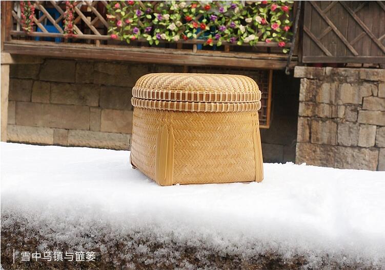 匠心啟航閱讀手工編織收納篚簍竹編