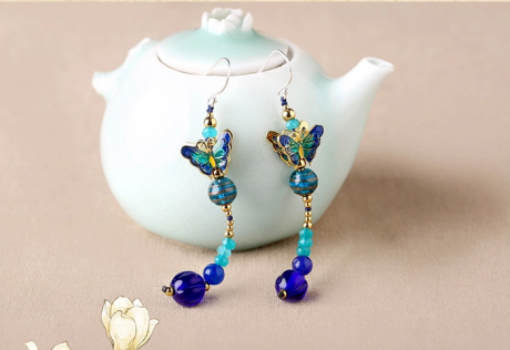 復(fù)古氣質(zhì)匠心啟航閱讀蝴蝶耳墜耳環(huán)