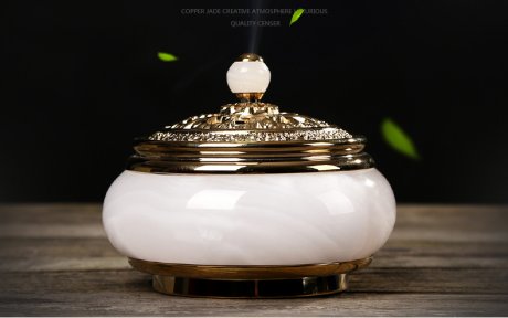 金玉滿(mǎn)堂香爐，創(chuàng)意銅玉熏香爐