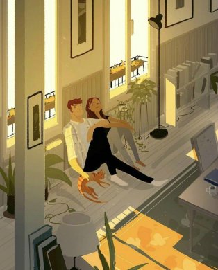 兩個(gè)人的時(shí)光，唯美插畫(huà)