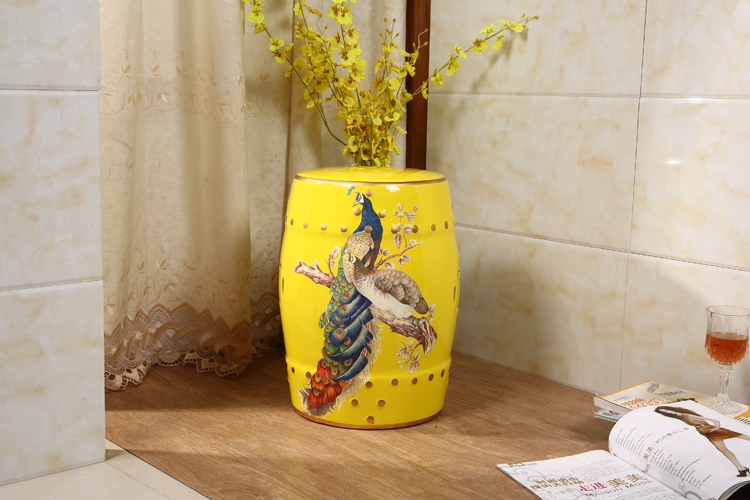 匠心啟航閱讀新中式陶瓷凳子鼓凳鼓墩美式