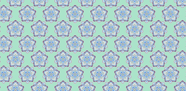 中國(guó)傳統(tǒng)唐代服飾寶相花紋圖案三，矢量素材