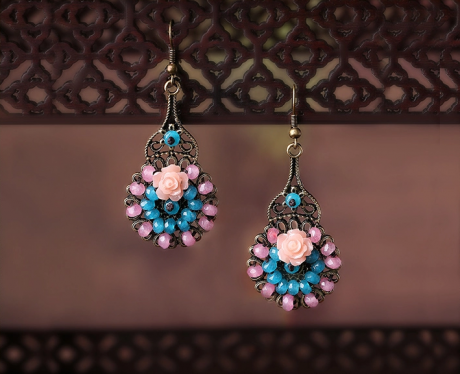 匠心啟航閱讀復(fù)古旗袍首飾琉璃耳墜耳環(huán)