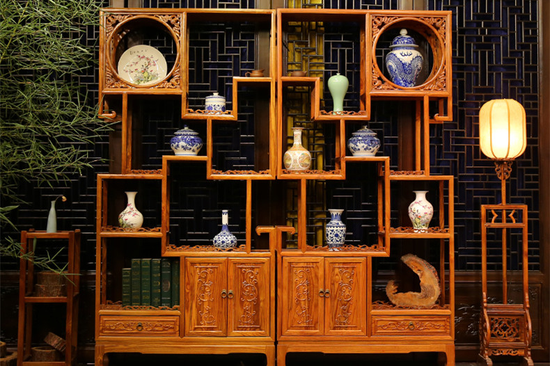 全實木中式隔斷仿古博古架，家具多寶閣格置物
