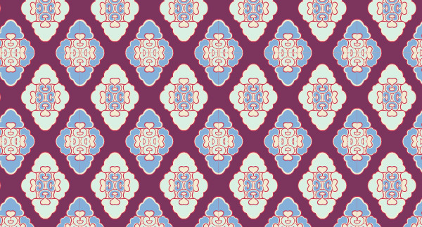 中國(guó)傳統(tǒng)唐代服飾寶相花紋圖案五，矢量素材