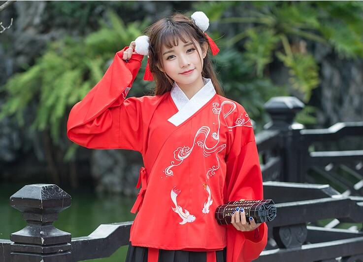 改良匠心啟航閱讀襖裙刺繡花襦裙古裝圖片