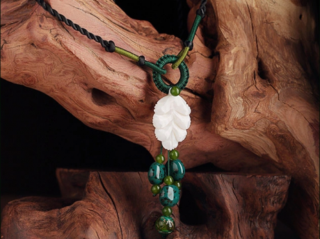 匠心啟航閱讀葉子形貝殼裝飾毛衣鏈項鏈首飾